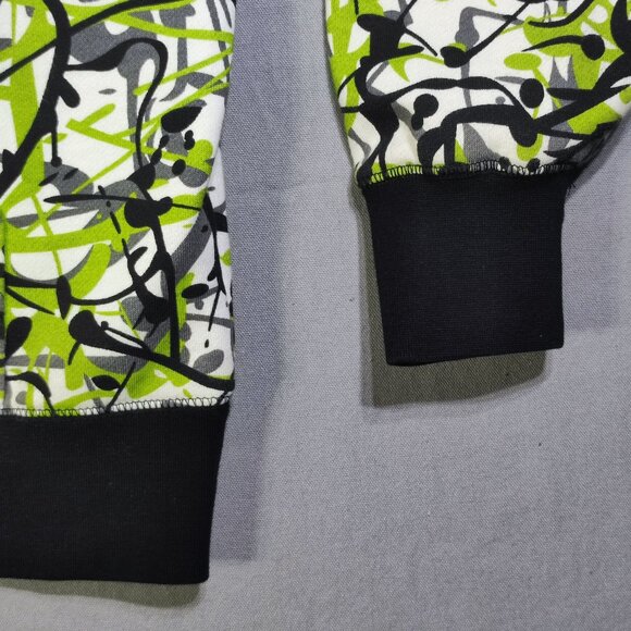 RipZone activewear full zip hoodie / jacket men's youth size L white black green - Picture 7 of 9